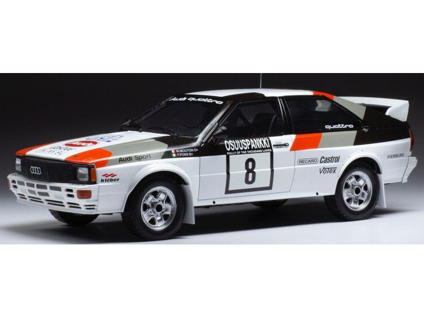 Audi Quattro #8 M.Mouton/F.Pons 1000 Lakes Rally 1982 1:18 Scale Diecast Model-IXO-Diecast Model Centre
