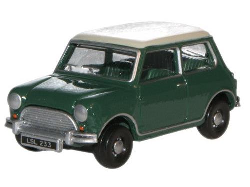 Austin Mini Almond Green/Old English White 1:76 Scale Diecast Model Car – Oxford Diecast-Oxford Diecast-Diecast Model Centre