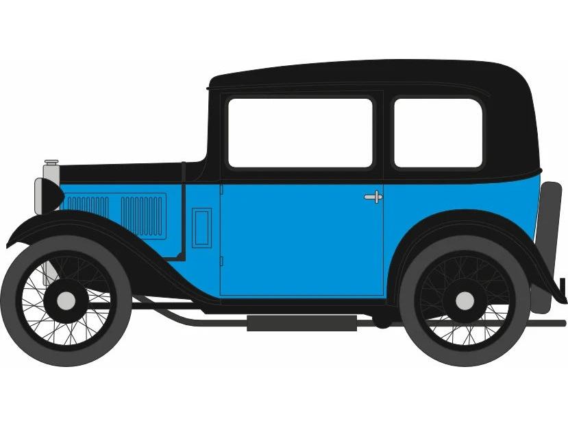 Austin Seven RN Saloon Blue/Black 1:76 Scale Diecast Car – Oxford Diecast-Oxford Diecast-Diecast Model Centre