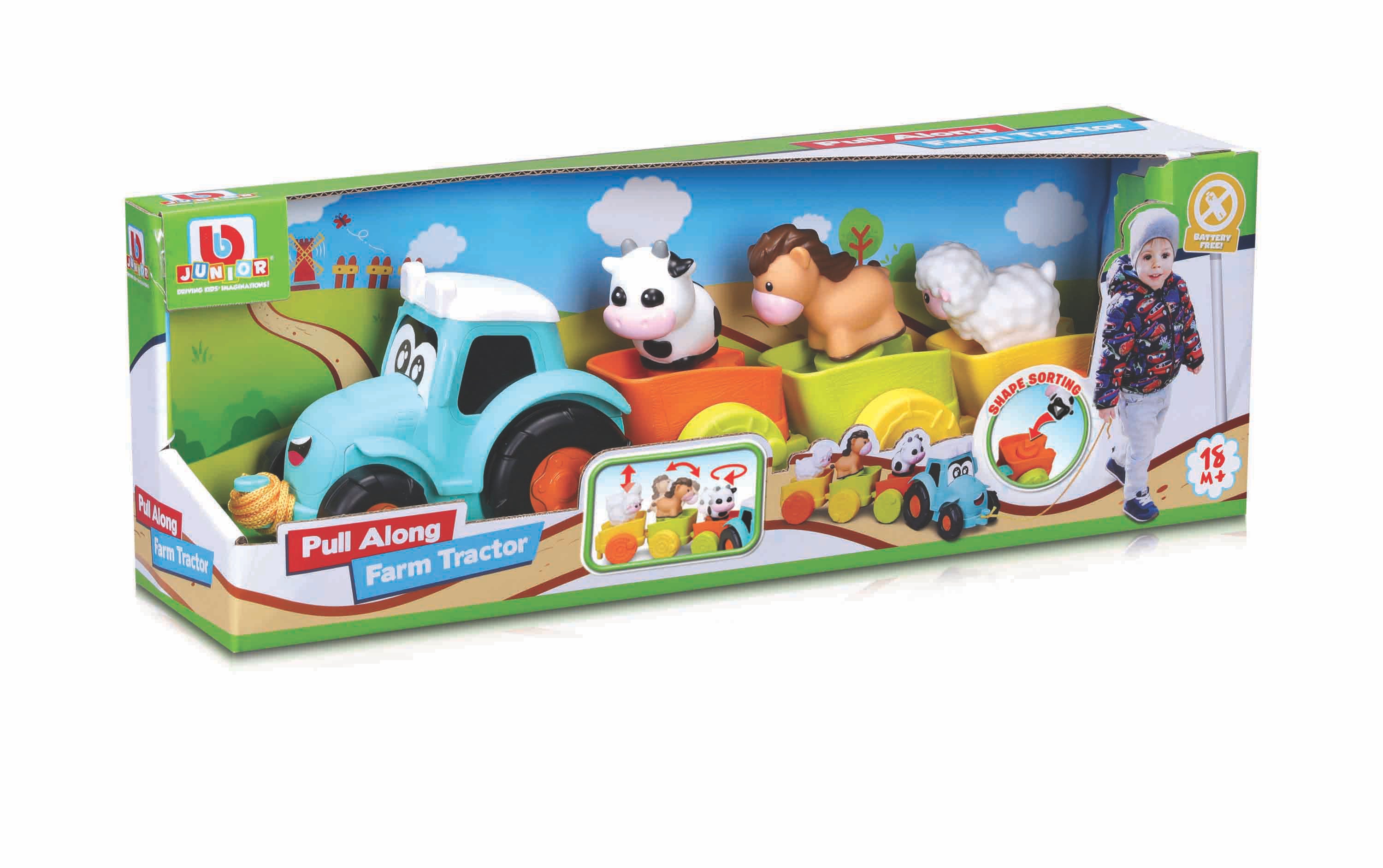 BB Junior Farm Tractor Pull Along-Bburago-Diecast Model Centre