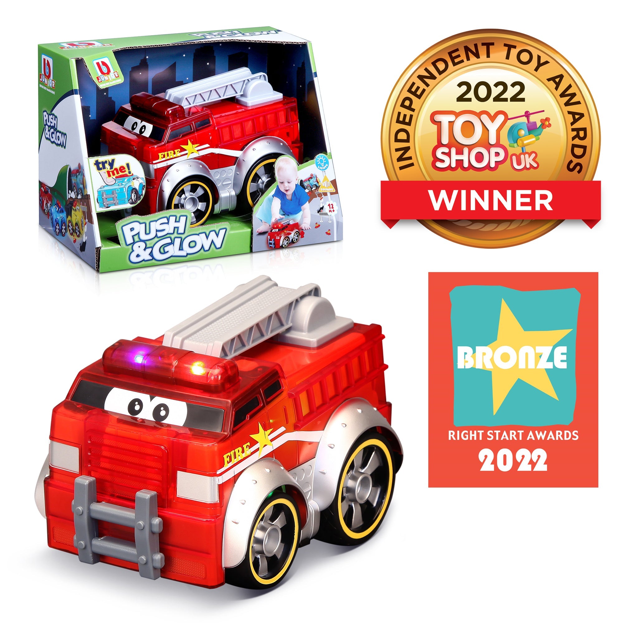 BB Junior Push & Glow Fire Truck-Bburago-Diecast Model Centre