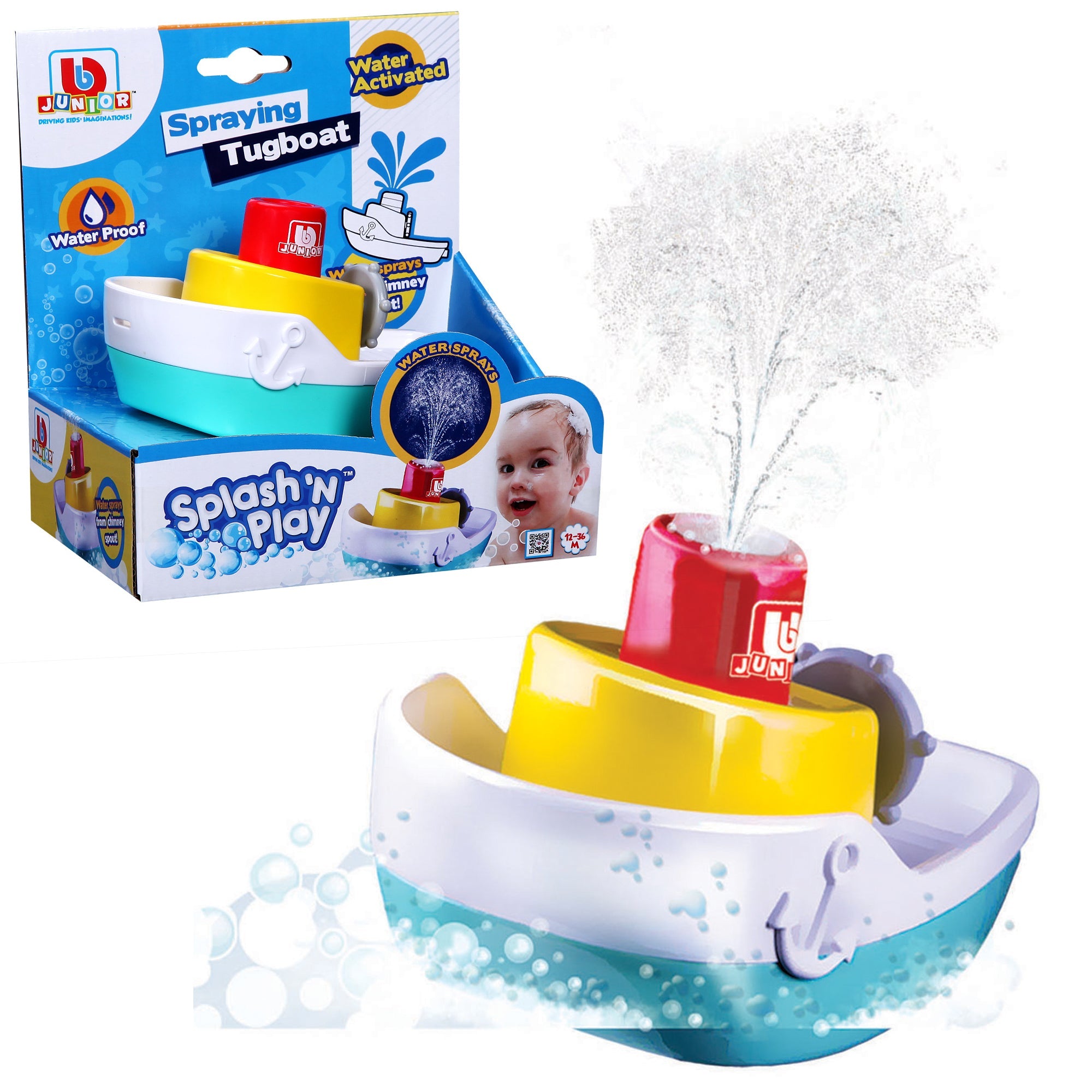BB Junior Splash N Play Spraying Tugboat-Bburago-Diecast Model Centre