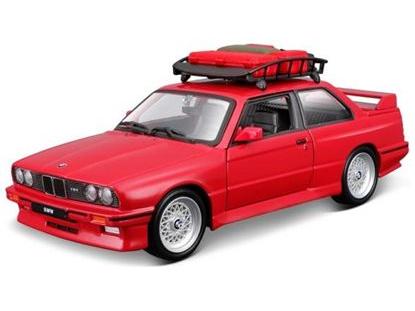 BMW 3 Series M3 Red w/Roof Rack 1:24 Scale Bburago Diecast Model Car-Bburago-Diecast Model Centre