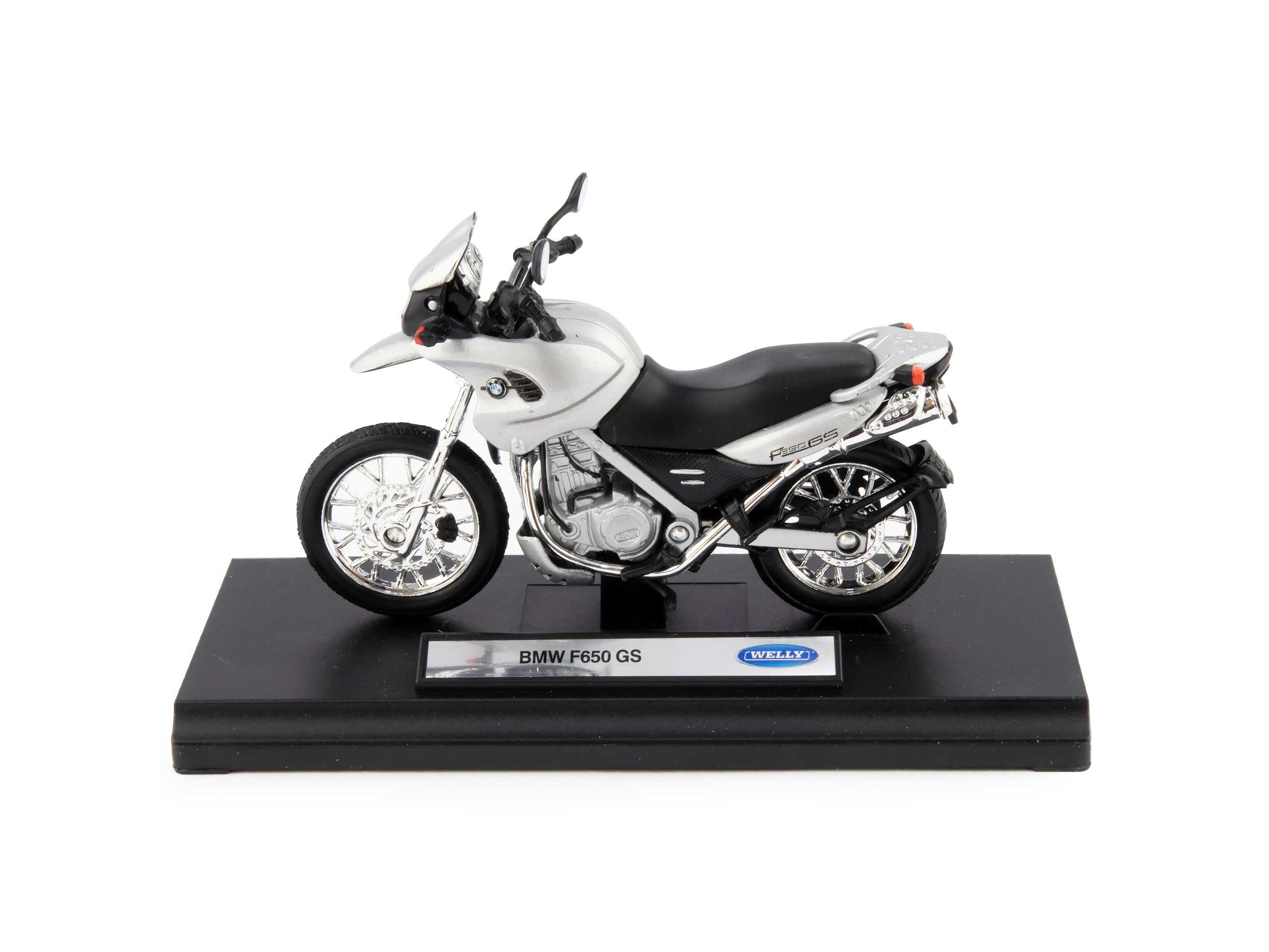 BMW F650 GS silver - 1:18 Scale Diecast Model Motorcycle-Welly-Diecast Model Centre