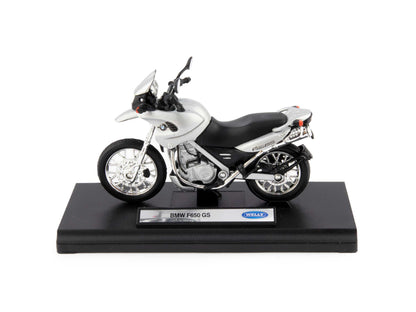 BMW F650 GS silver - 1:18 Scale Diecast Model Motorcycle-Welly-Diecast Model Centre