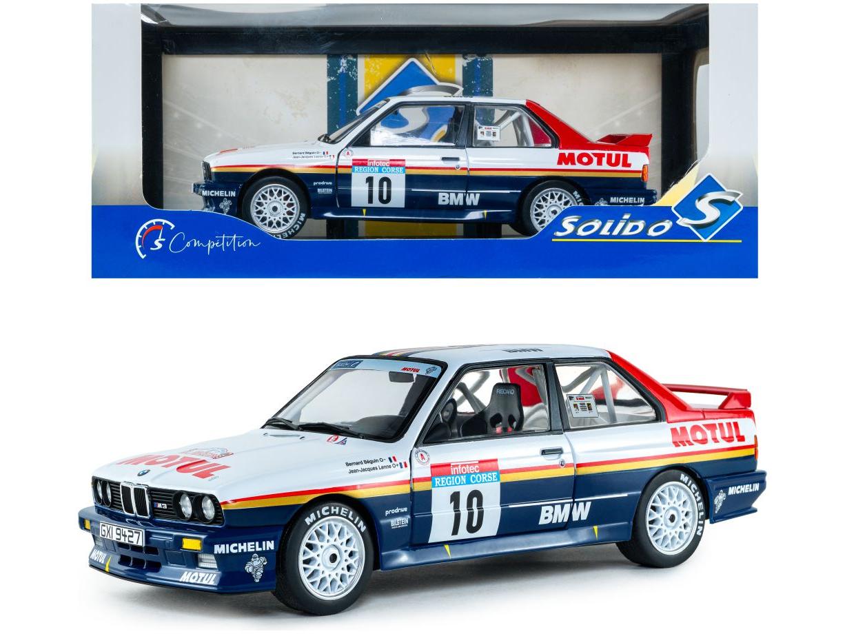 BMW M3 GR.A White #10 B.Beguin/J-J.Lenne Rallye Tour De Corse 1987 1:18 Scale Solido Diecast Model Car-Solido-Diecast Model Centre
