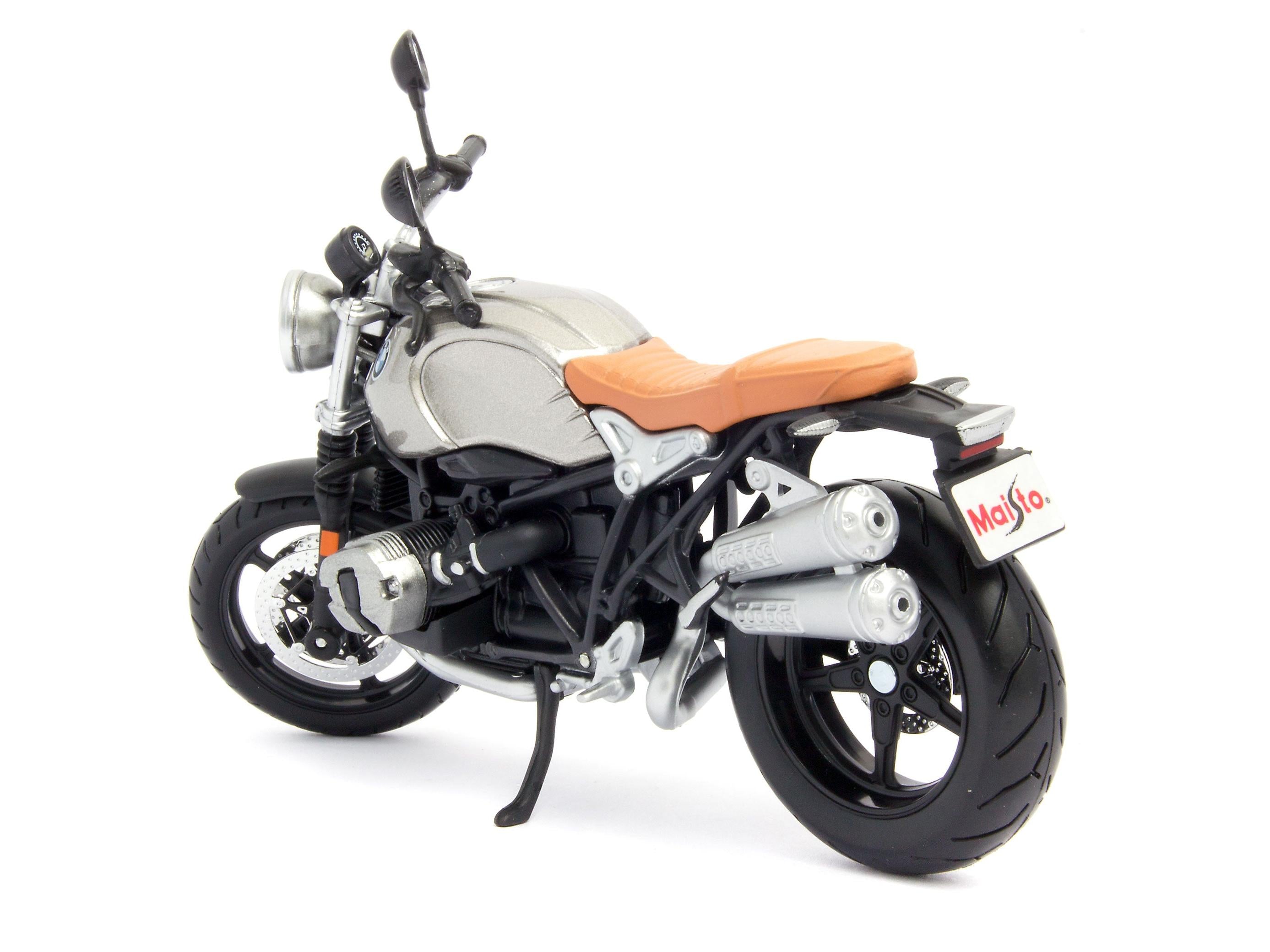 BMW R nine T Scrambler Grey 1:12 Scale Maisto Diecast Model-Maisto-Diecast Model Centre