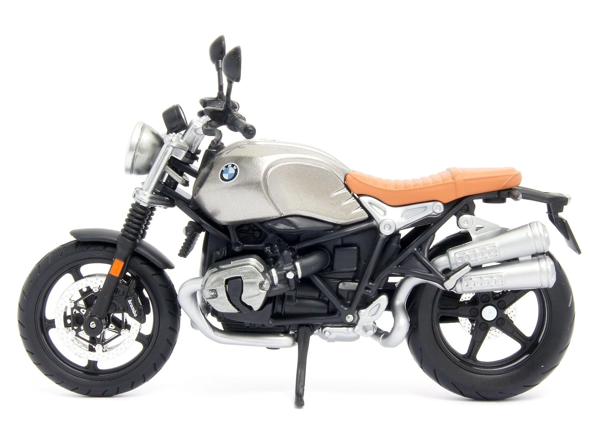 BMW R nine T Scrambler Grey 1:12 Scale Maisto Diecast Model-Maisto-Diecast Model Centre
