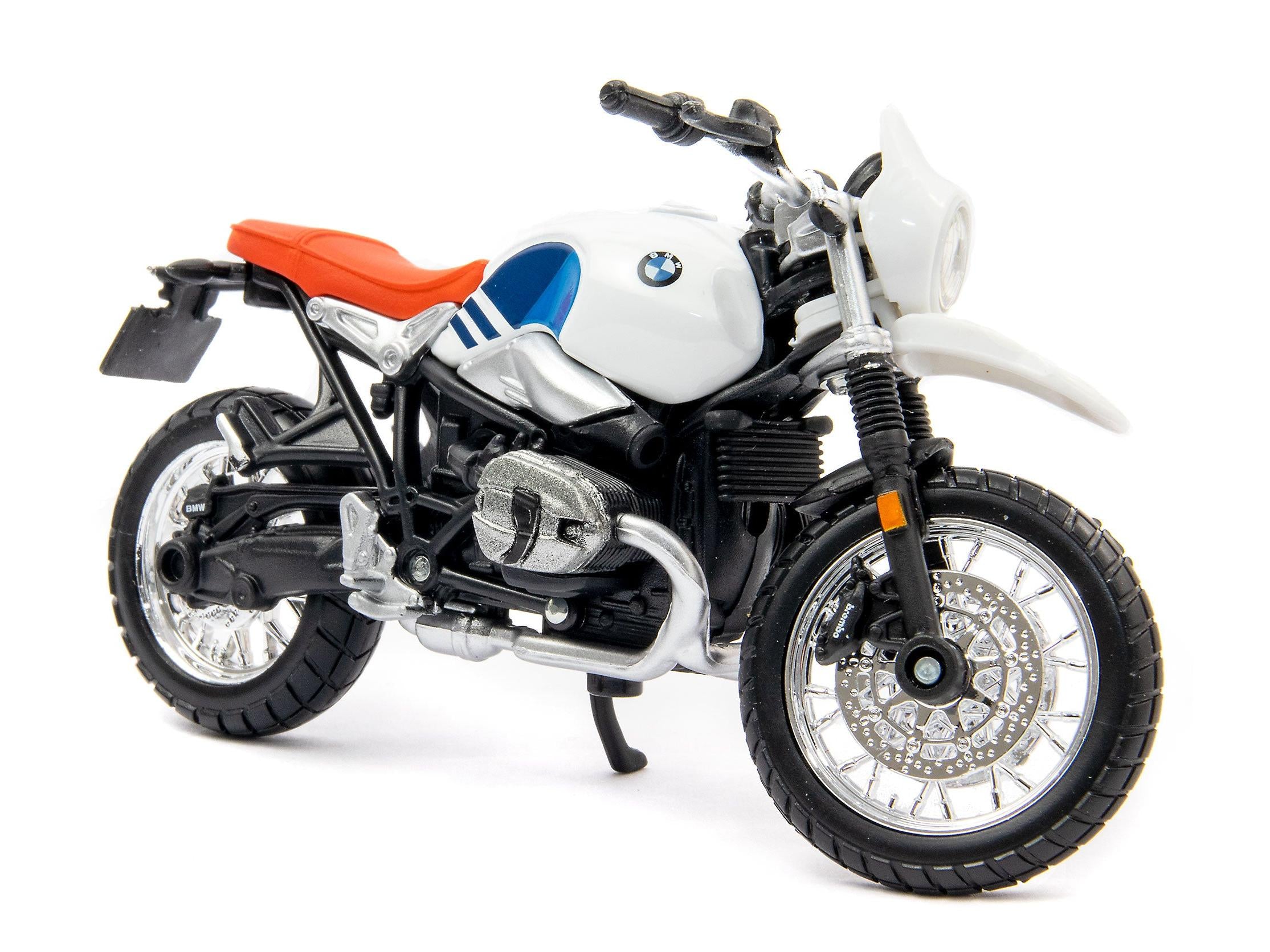 BMW R nineT Urban GS White 1:18 Scale Bburago Diecast Model-Bburago-Diecast Model Centre