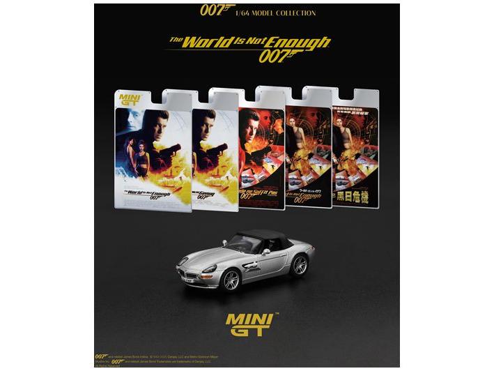 BMW Z8 James Bond The World Is Not Enough (LHD) English Blister Packaging 1:64 Scale MINI GT Diecast Model Car-MINI GT-Diecast Model Centre