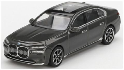 BMW i7 XDrive60 Dravit Grey (LHD) (Blister Packaging) 1:64 Scale MINI GT Diecast Model-MINI GT-Diecast Model Centre