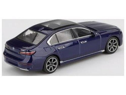 BMW i7 XDrive60 Tanzanite Blue Metallic (RHD) 1:64 Scale MINI GT Diecast Model Car-MINI GT-Diecast Model Centre