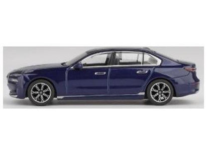 BMW i7 XDrive60 Tanzanite Blue Metallic (RHD) 1:64 Scale MINI GT Diecast Model Car-MINI GT-Diecast Model Centre