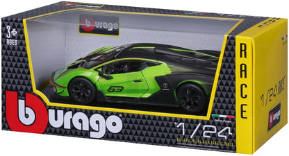Lamborghini Essenza SCV12 Green/Black #63 1:24 Scale Diecast Model Car – Bburago
