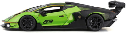 Lamborghini Essenza SCV12 Green/Black #63 1:24 Scale Diecast Model Car – Bburago