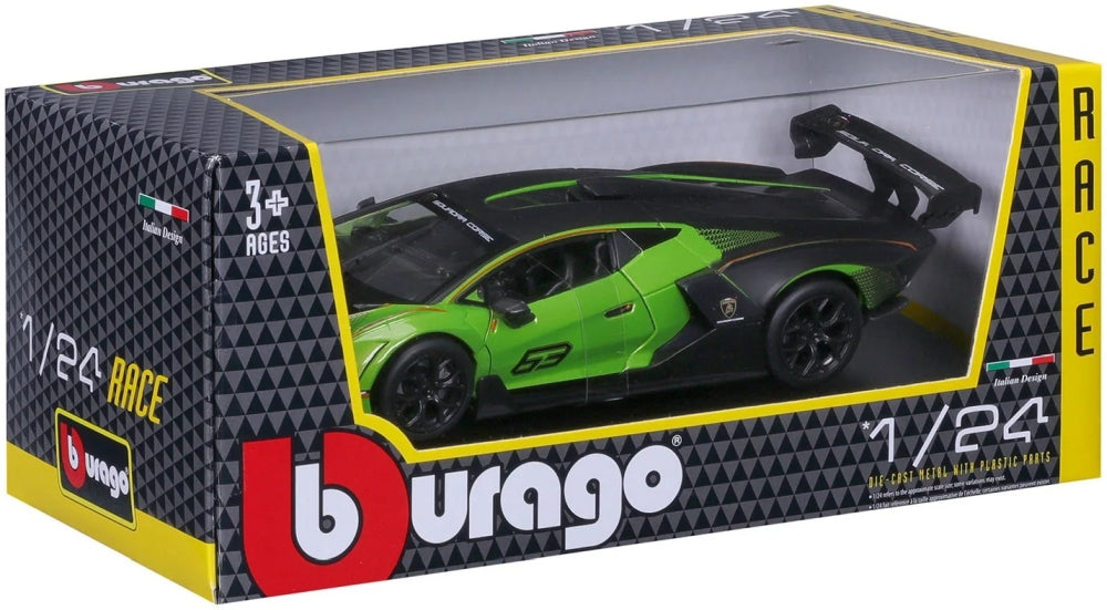 Lamborghini Essenza SCV12 Green/Black #63 1:24 Scale Diecast Model Car – Bburago