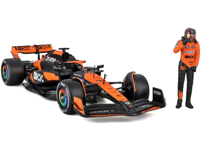 McLaren F1 Team MCL38 #81 F1 2024 Oscar Piastri Maquette de voiture à l'échelle 1:24 (avec pilote debout)