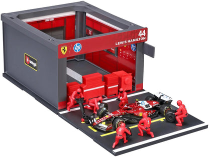 Ferrari SF-25 F1 2025 Lewis Hamilton Pit Pass Diorama Bburago à l'échelle 1:43