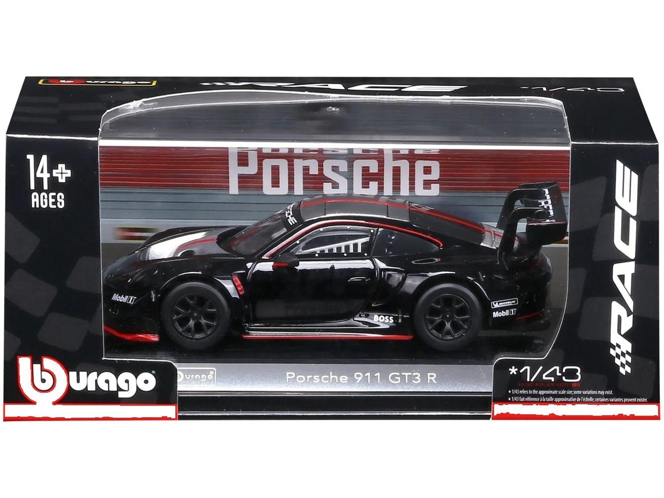 Coche a escala Porsche 911 GT3R 1:43 Bburago de metal fundido a presión