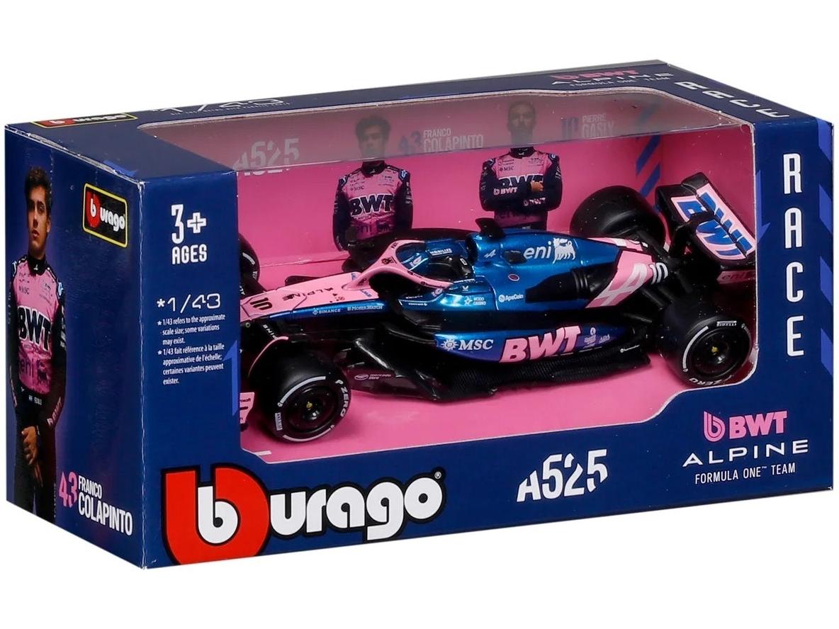 BWT Alpine A525 #10 F1 2025 Pierre Gasly 1:43 Scale Diecast Model Car – Bburago-Bburago-Diecast Model Centre