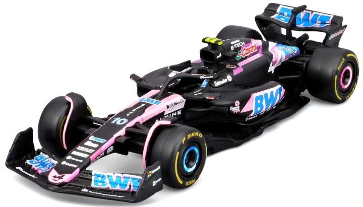 BWT Alpine F1 Team A524 #10 F1 2024 Pierre Gasly 1:43 Scale Model Car (w/helmet)