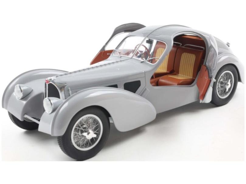 Bugatti Atlantic Type 57 SC Matte Silver 1937 1:18 Scale Solido Diecast Model Car-Solido-Diecast Model Centre