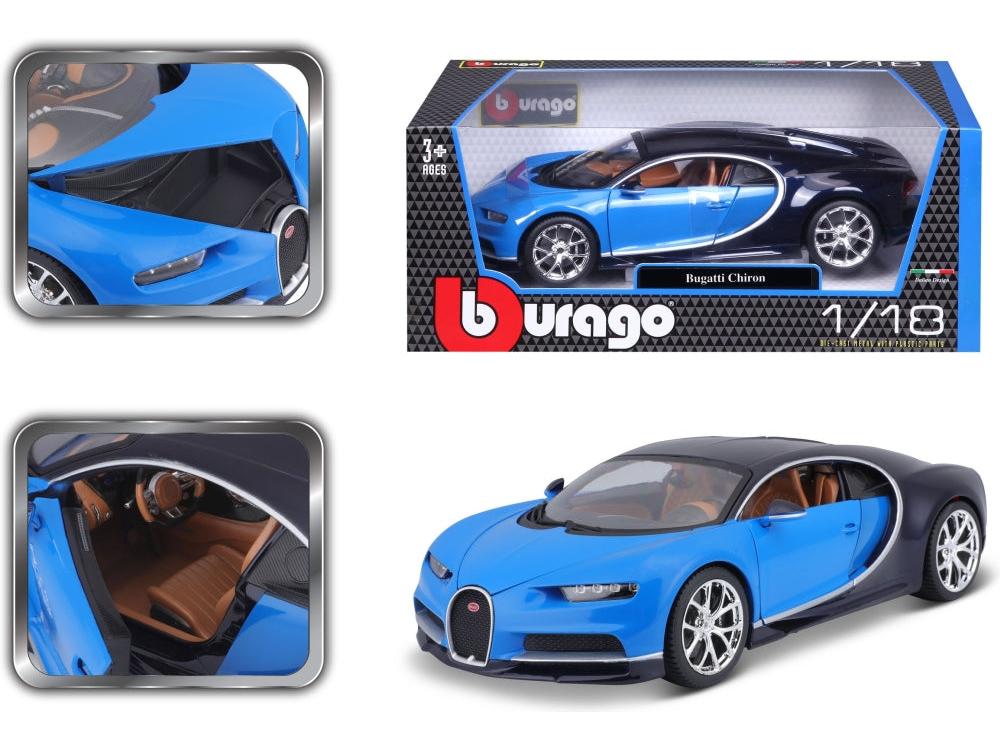 Bugatti Chiron Blue/Black 1:18 Scale Diecast Car – Bburago-Bburago-Diecast Model Centre