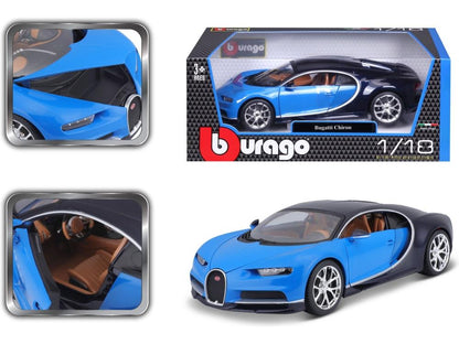 Bugatti Chiron Blue/Black 1:18 Scale Diecast Car – Bburago-Bburago-Diecast Model Centre