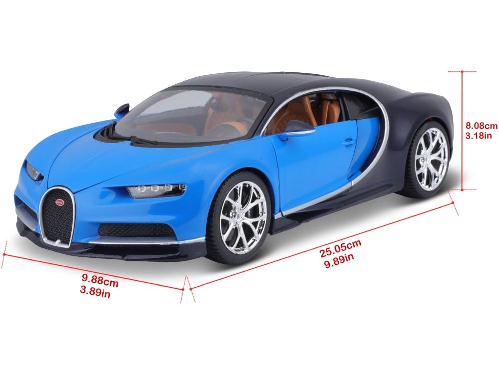 Bugatti Chiron Blue/Black 1:18 Scale Diecast Car – Bburago-Bburago-Diecast Model Centre
