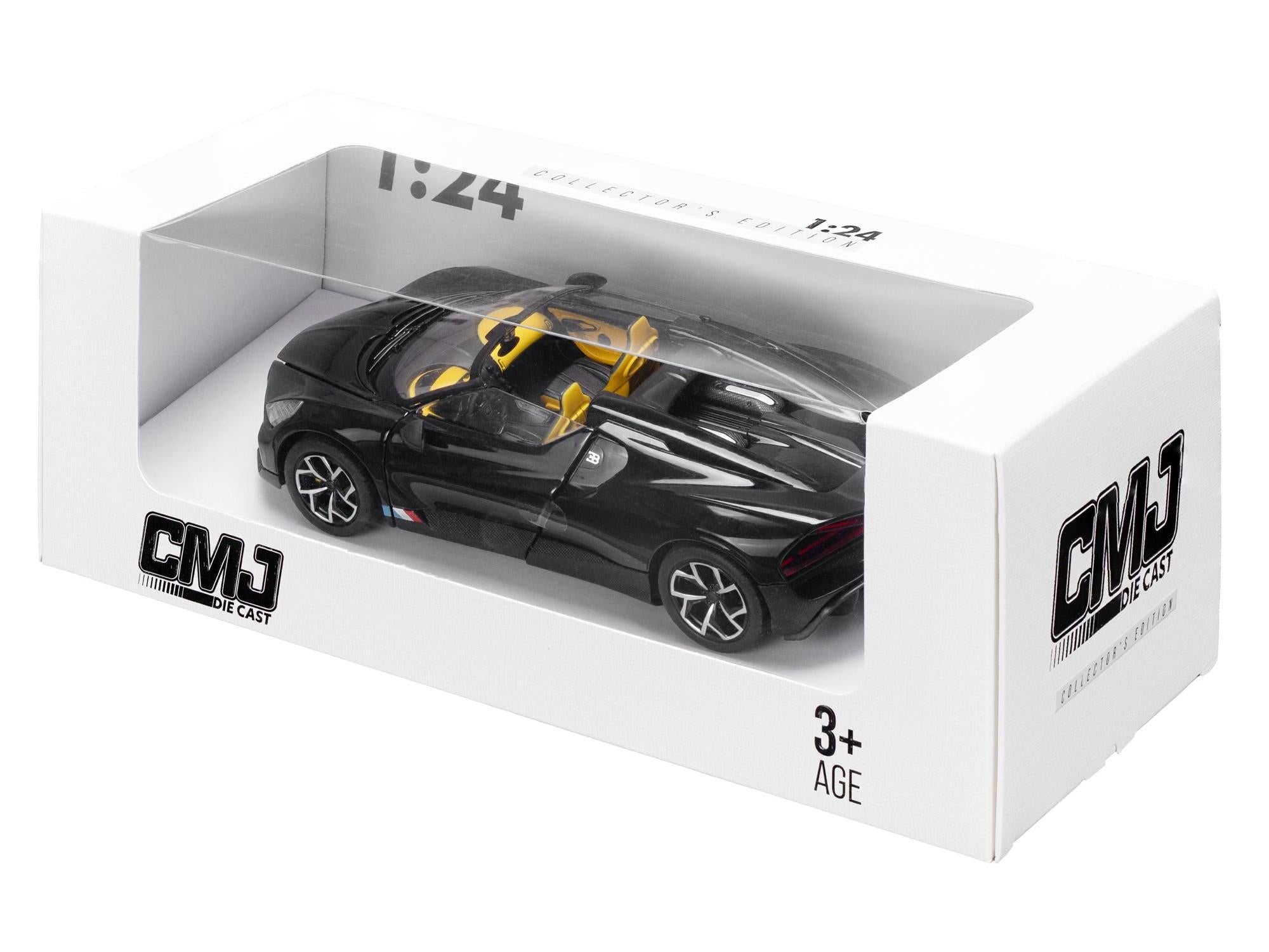 Bugatti Mistral Black 1:24 Scale CMJ - Jian Feng Juan Toys Diecast Model-CMJ - Jian Feng Juan Toys-Diecast Model Centre