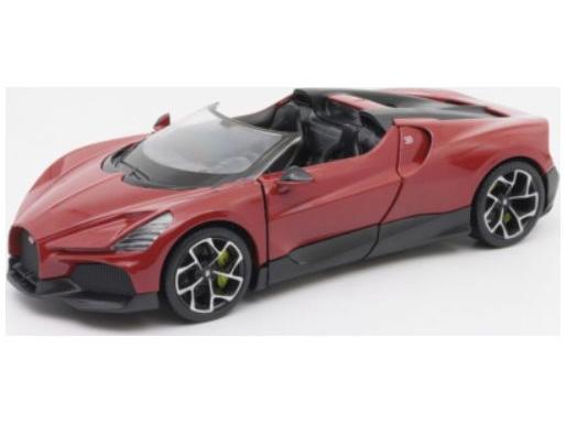 Bugatti W16 Mistral Red/Black 1:24 Scale Welly Diecast Model-Welly-Diecast Model Centre