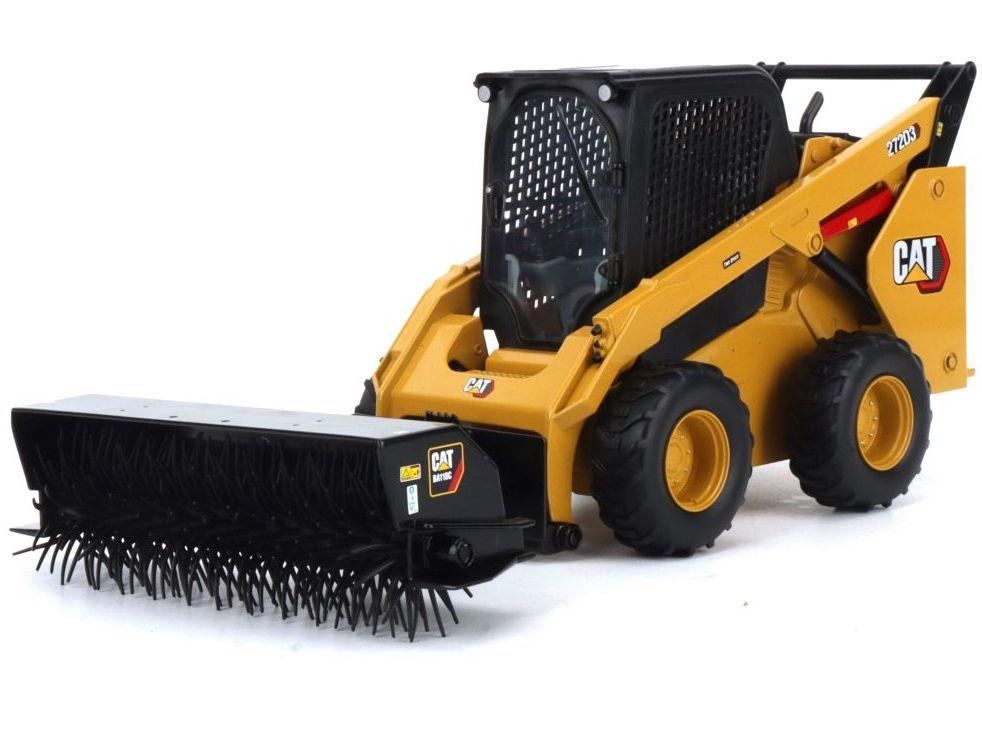 CAT 272D3 Skid Steer Loader Snow Blade Yellow 1:16 Scale Diecast Masters Model-Diecast Masters-Diecast Model Centre