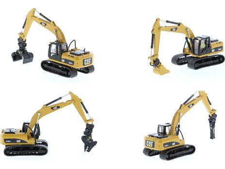 CAT 320D L Hydraulic Excavator w/Multiple Work Tools 1:87 Scale Diecast Masters Model-Diecast Masters-Diecast Model Centre