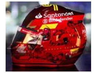 Carlos Sainz F1 Abu Dhabi GP 2024 Helmet 1:5 Scale Resin Replica – Looksmart-Looksmart-Diecast Model Centre