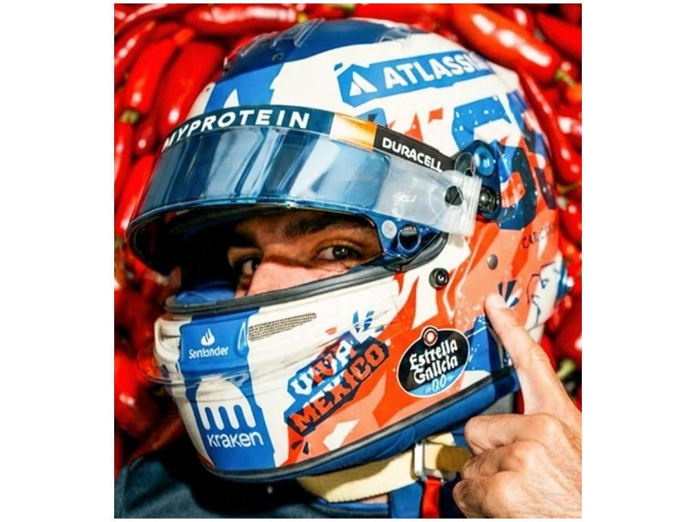 Carlos Sainz F1 Mexican GP 2025 Helmet 1:5 Scale Spark Resin Replica-Spark-Diecast Model Centre