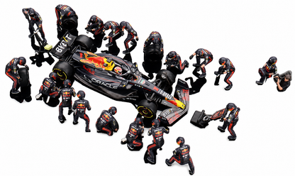 Oracle Red Bull RB19 #1 Max Verstappen F1 Japanese GP 2023 Pit Crew Set Limited Edition 1:64 Scale Diecast – MINI GT