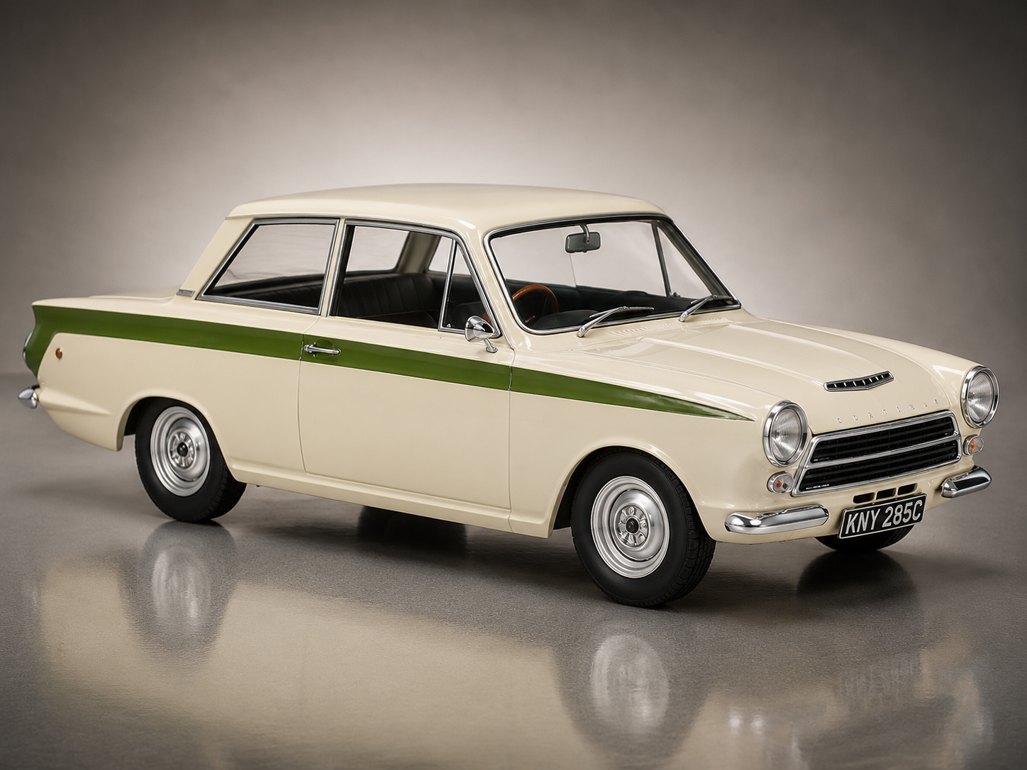 Ford Lotus Cortina Mk1 1963 White Green 1:18 Scale Diecast Model Car Group