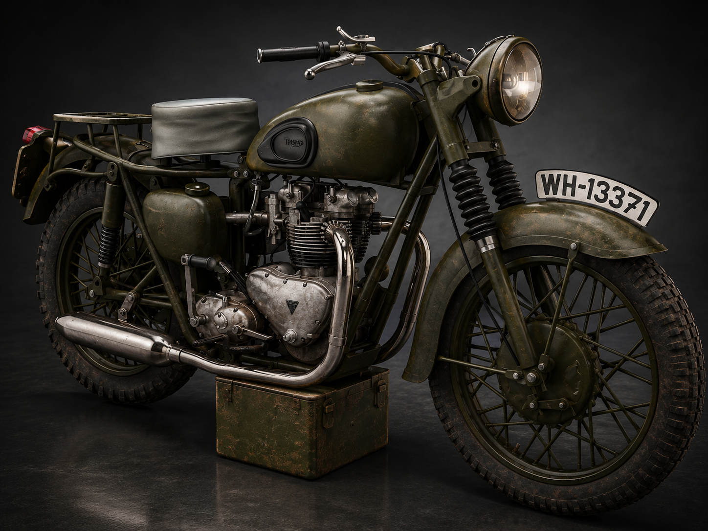 Triumph TR6 Trophy 'La Grande Évasion' (Patine) Maquette Corgi Moulée Sous Pression à l'Échelle 1:12