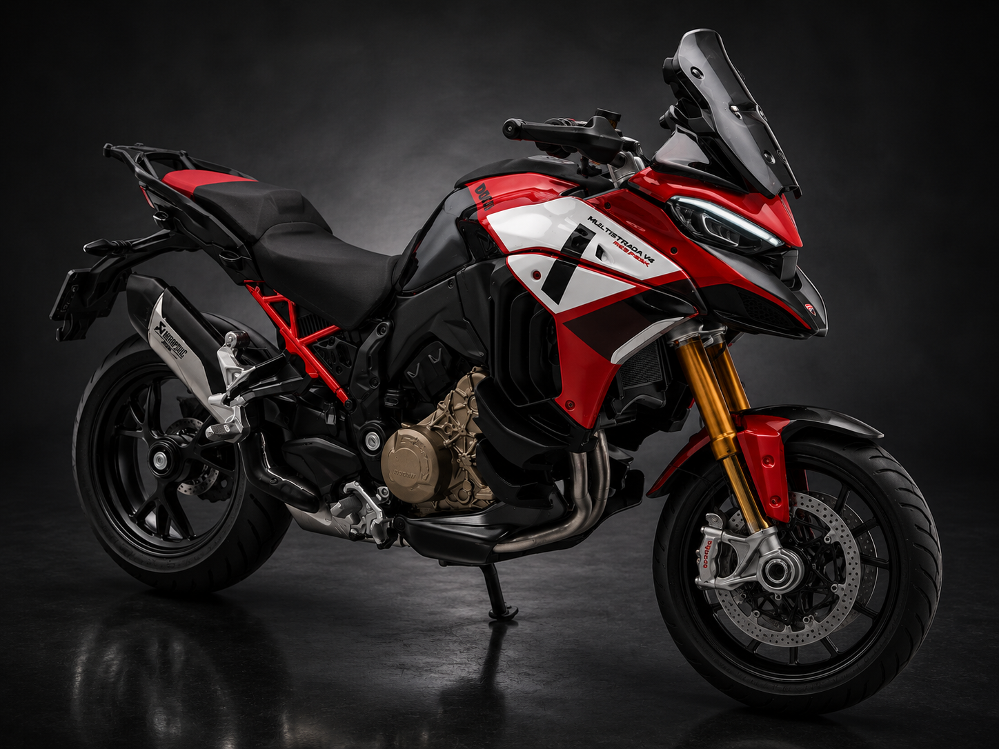 Ducati Multistrada V4 Pikes Peak Red 1:18 Scale Bburago Diecast Model Motorcycle