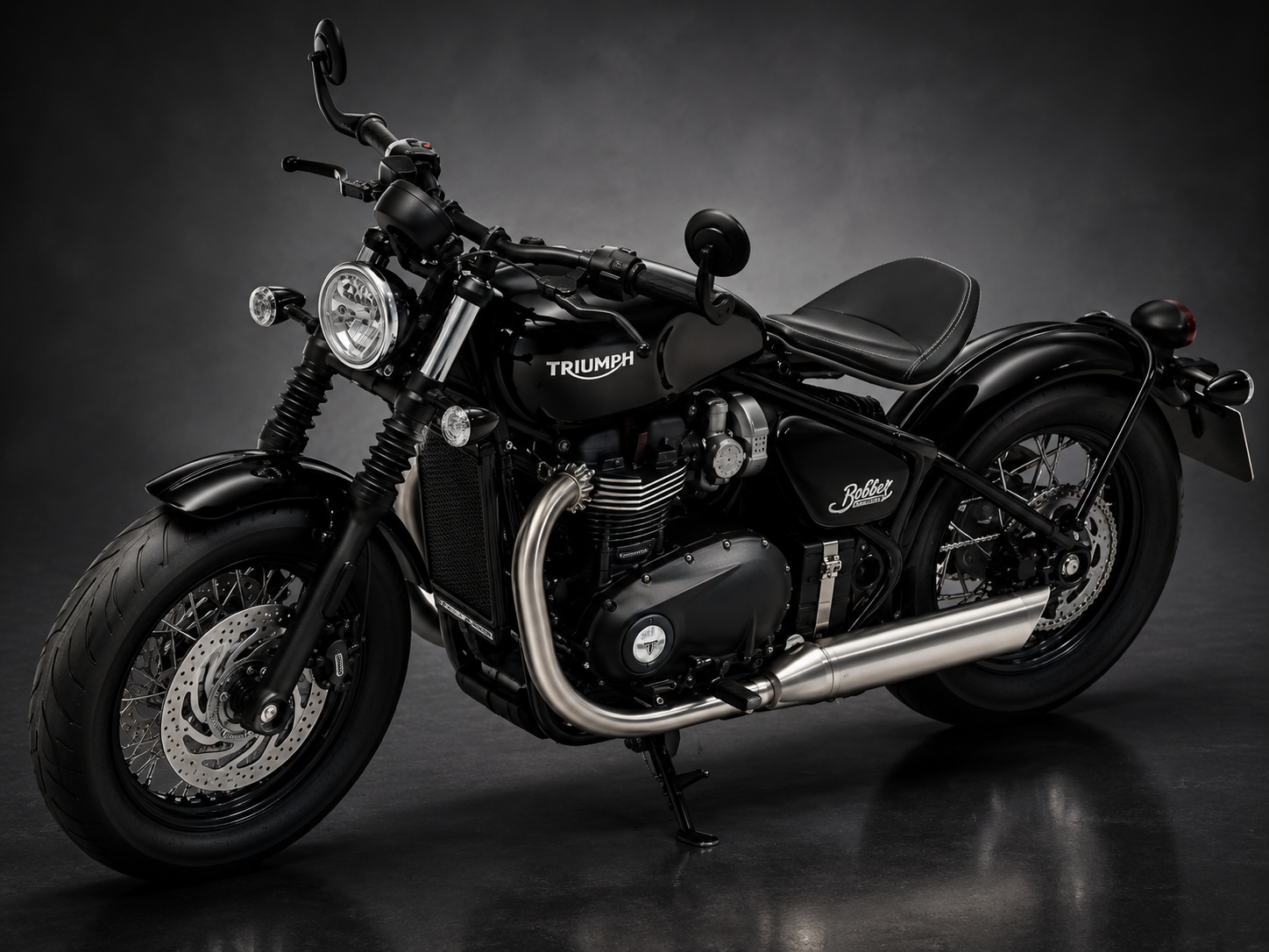 Maquette moto Triumph Bonneville Bobber Black à l'échelle 1:12