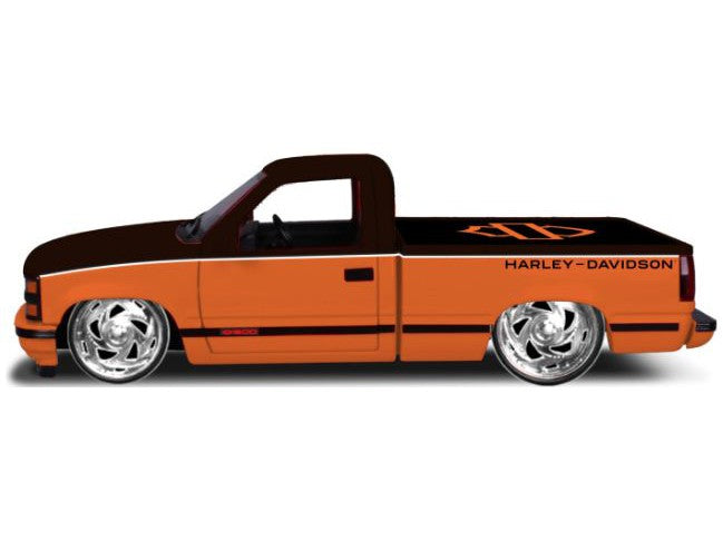 Chevrolet 454 SS Pick-Up 1993 Harley Davidson black/orange - 1:24 Scale Model Pickup Truck-Maisto-Diecast Model Centre