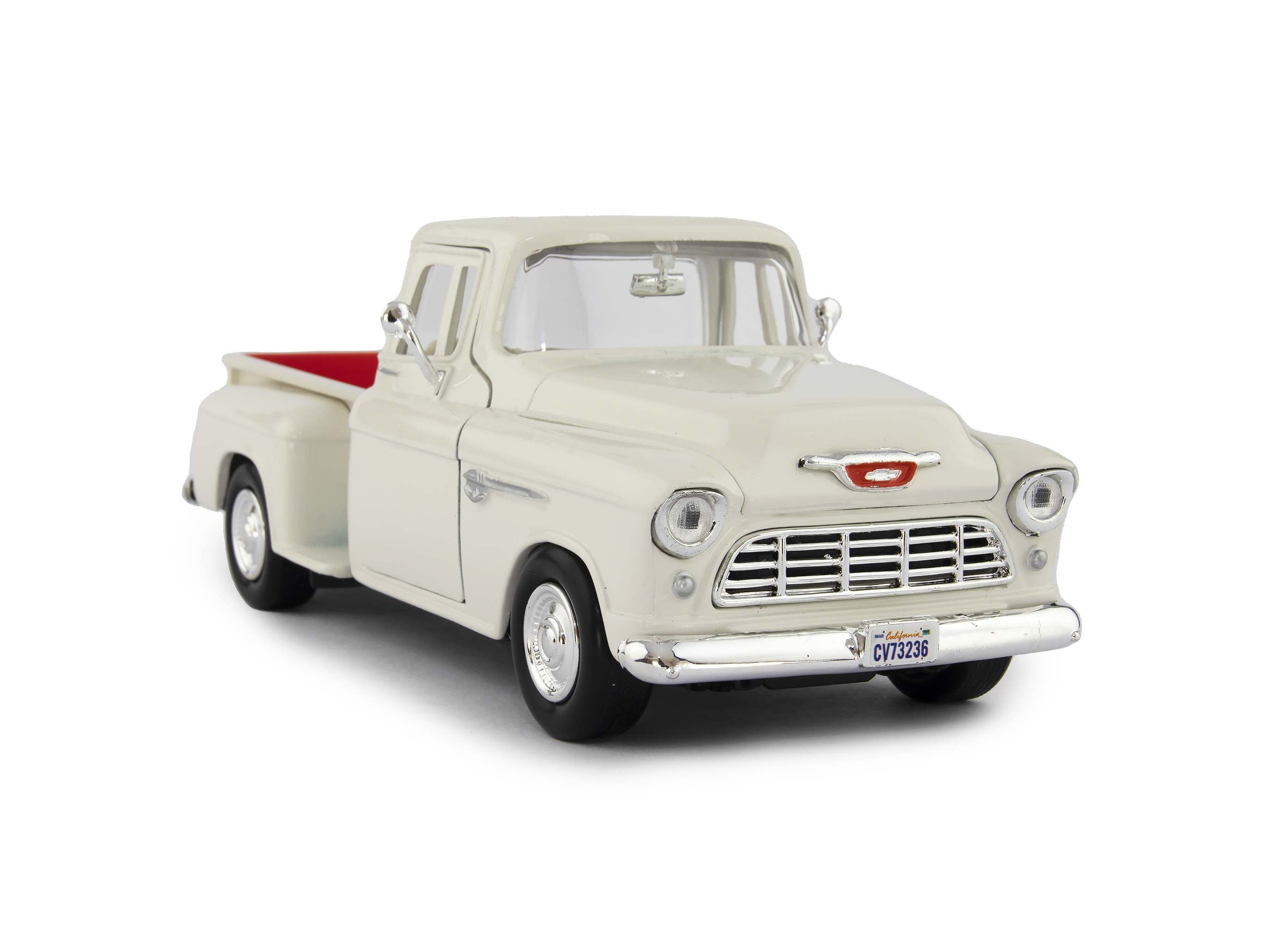 Chevrolet 5100 Stepside 1955 white - 1:24 Scale Model Pickup Truck-Motormax-Diecast Model Centre