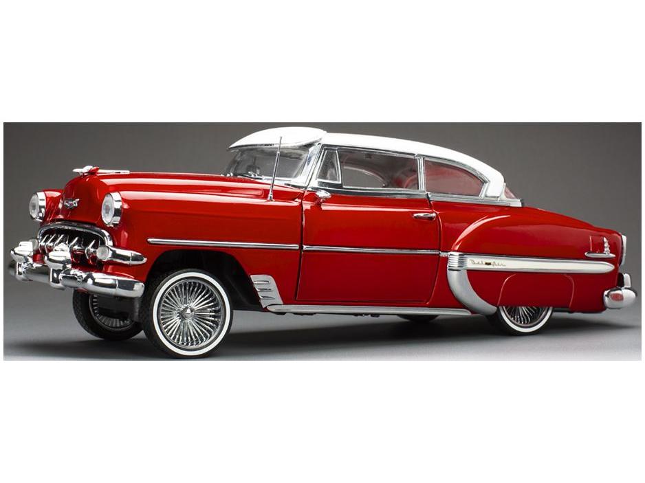 Chevrolet Bel Air Hard Top Coupe Lowrider Red 1954 (w/Movable Suspension) 1:18 Scale Diecast Model Car – Sun Star-Sun Star-Diecast Model Centre