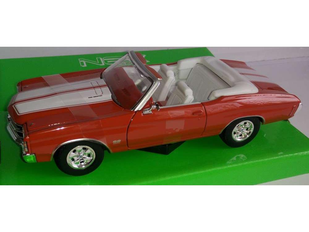 Chevrolet Chevelle SS454 Conv '71 Orange 1:24 Scale Welly Diecast Model-Welly-Diecast Model Centre