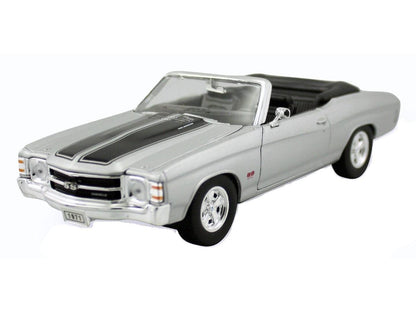 Chevrolet Chevelle SS454 Conv '71 Silver 1:24 Scale Welly Diecast Model-Welly-Diecast Model Centre