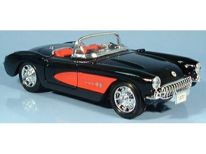 Chevrolet Corvette Convertible 1957 Black/Red 1:24 Scale Welly Diecast Model-Welly-Diecast Model Centre