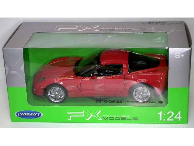Chevrolet Corvette Z06 2007 Red 1:24 Scale Welly Diecast Model-Welly-Diecast Model Centre