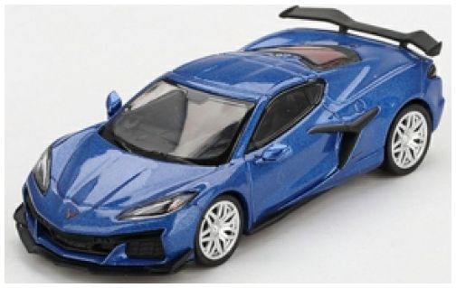 Chevrolet Corvette Z06 2023 Elkhart Lake Blue Metallic (LHD) 1:64 Scale MINI GT Diecast Model-MINI GT-Diecast Model Centre