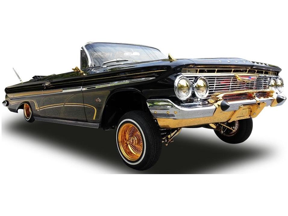 Chevrolet Impala 1961 Open Convertilbe Lowrider Black (w/Movable Suspension) 1:18 Scale Sun Star Diecast Model Car-Sun Star-Diecast Model Centre