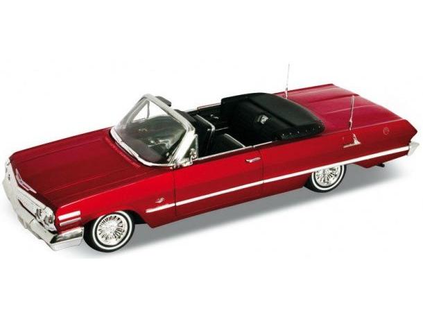Chevrolet Impala 1963 Open Red 1:24 Scale Welly Diecast Model-Welly-Diecast Model Centre